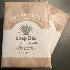 Aruba Aloe Coconut Island Soap Bar Set (2) New 5.5 oz